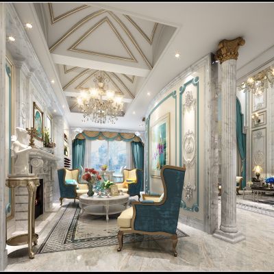 欧式风格别墅大堂