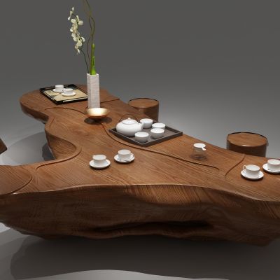 根雕茶海，茶桌