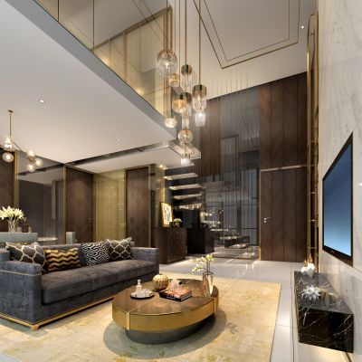 现代风格别墅大堂
