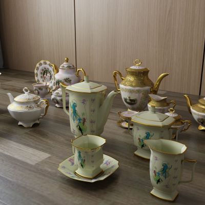 茶具，茶杯，陶瓷，水壶