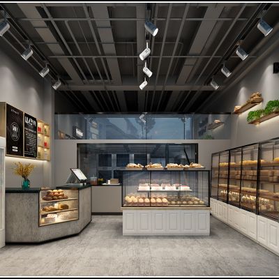 工业风面包店厨房