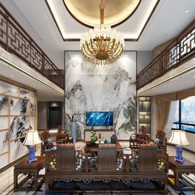 中式风格别墅大堂