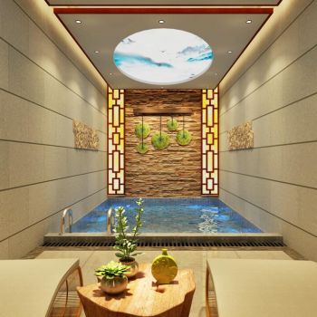 新中式别墅游泳池