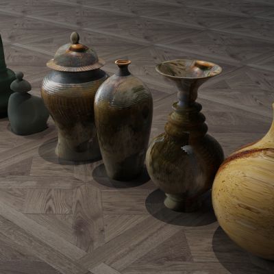 陶瓷器皿，瓷器，古董，工艺品，陶罐