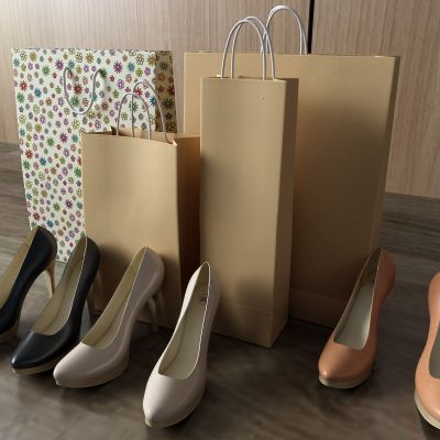 鞋子，高跟鞋，购物包