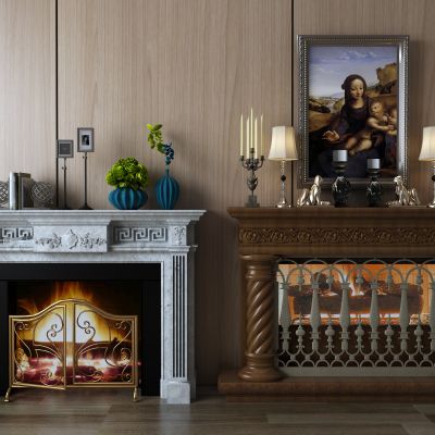 壁炉，火炉，电视墙