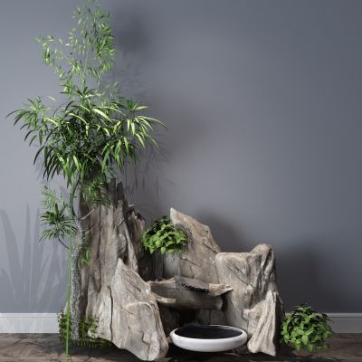 植物，小品，景观，假山