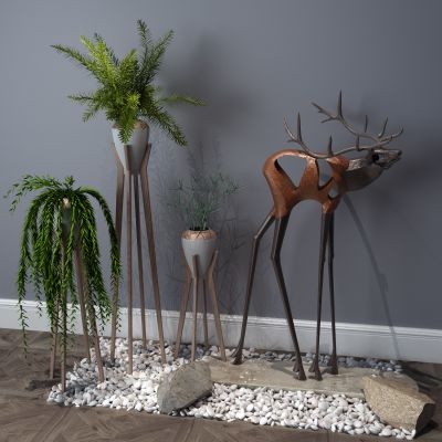 植物，小品，景观，假山