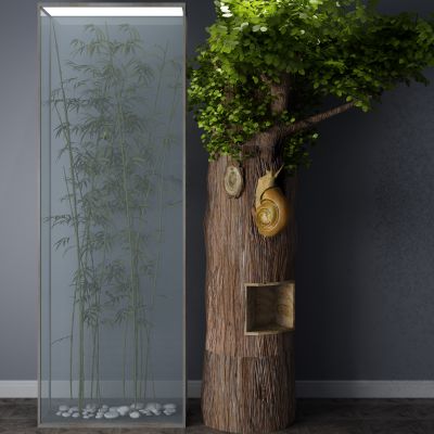 植物，小品，景观，假山