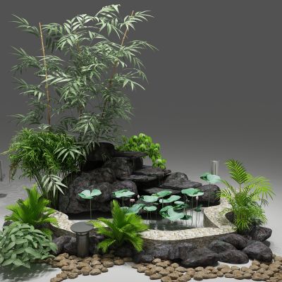 植物，小品，景观，假山