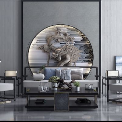 新中式沙发组合