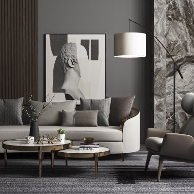 现代沙发茶几组合