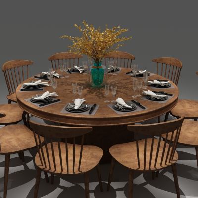 圆桌，餐桌，包厢桌