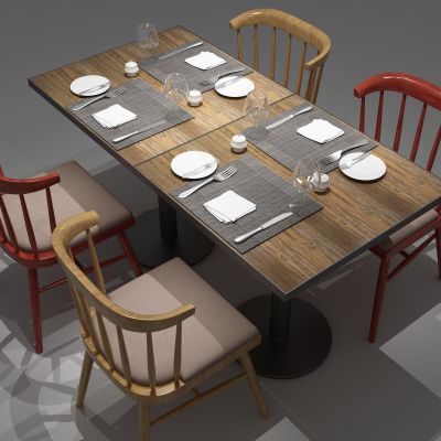长桌，餐桌，卡座
