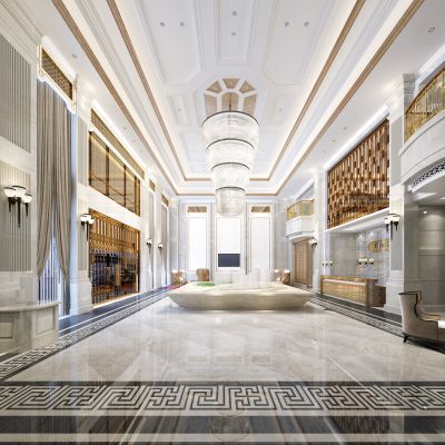 现代轻奢售楼大堂