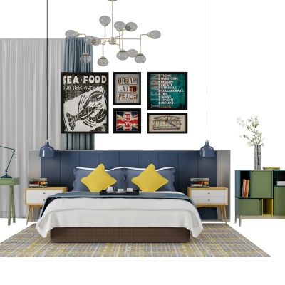 现代男孩卧室软装