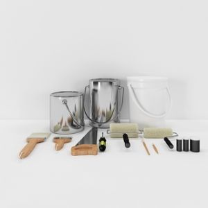 现代油漆工具组合