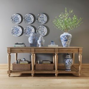 中式端景台陶瓷陈设品组合