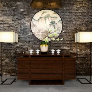 中式边柜陈设品组合