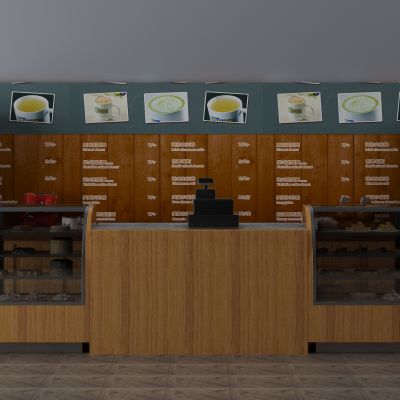 接待台，前台3D模型