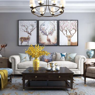 美式沙发茶几组合