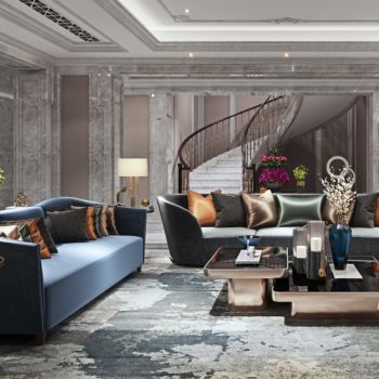 法式复式轻奢客厅