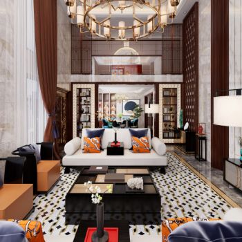 后现代客厅餐厅