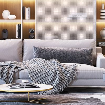 现代轻奢沙发茶几组合