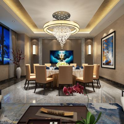 中式酒店包间3D模型