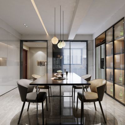 现代简约厨房客厅