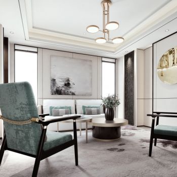 简欧售楼处签约室3D模型