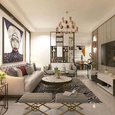 后现代客厅、卧室、餐厅