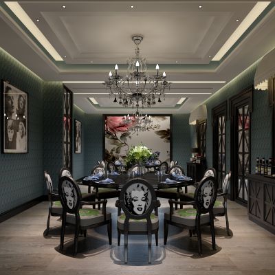 美式酒店包间3D模型