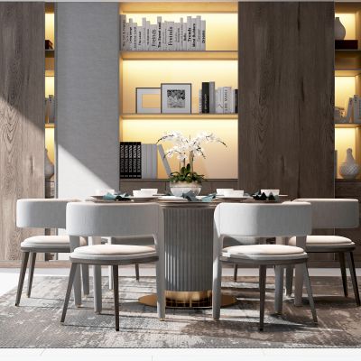 现代餐桌椅组合