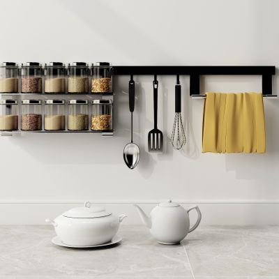 现代储物罐器皿茶壶置物架组合