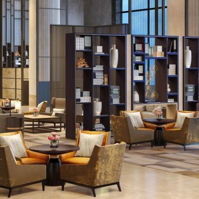 新中式酒店大堂休息区