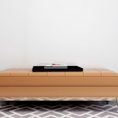 简欧棕色沙发凳