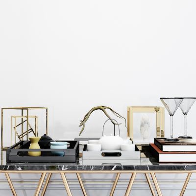 现代轻奢摆件茶具组合