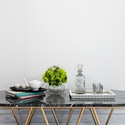 现代书籍盆栽茶具摆件