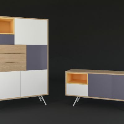 北欧简约实木柜子组合