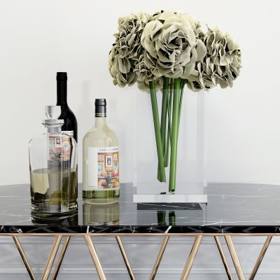 现代酒瓶花瓶组合