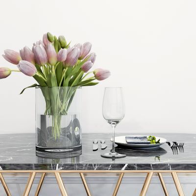 现代花瓶餐具摆件组合
