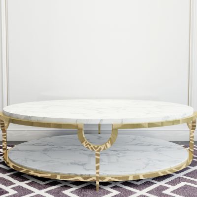 简欧轻奢圆形茶几