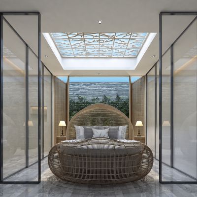 东南亚藤蔓圆形床