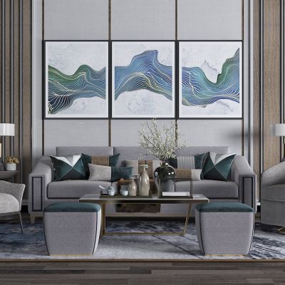 现代客厅沙发茶几组合