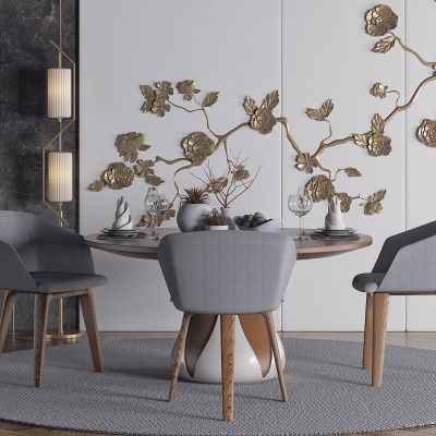 现代北欧餐厅桌椅组合