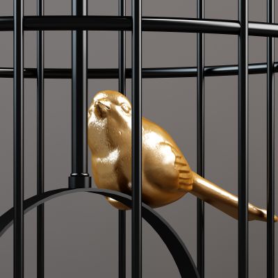 北欧金属鸟笼摆件组合