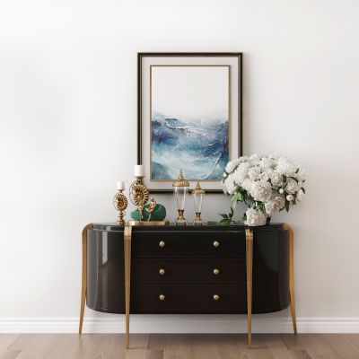 简欧装饰柜挂画摆件组合