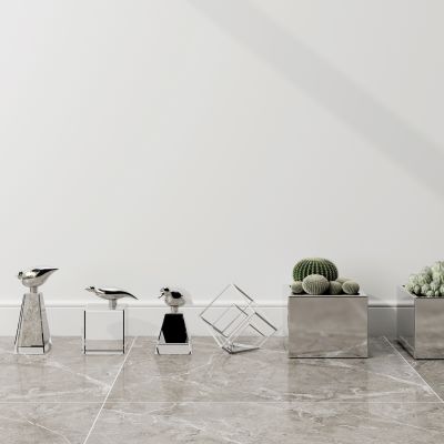 现代简约植物盆栽摆件组合