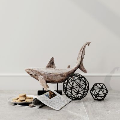 现代简约海豚饼干摆件组合